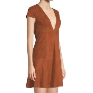 Alice + Olivia Amara Suede Babydoll Mini Dress